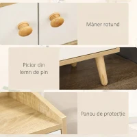 Homcom Dulap Bucatarie – Pentru Microunde cu Sertar & Rafturi Reglabile(m-7)