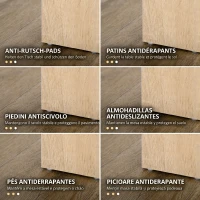 HOMCOM Masă de sufragerie modernă din lemn pentru 4-6 persoane, 120x69x75cm, culoare negru și lemn(m-7)