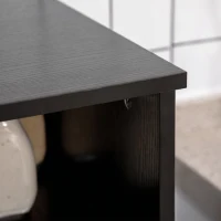 HOMCOM Credență de Bucătărie din Lemn pentru Cuptor cu Microunde cu Dulapuri, Rafturi și Sertar, 90x40x120 cm, Negru(m-8)