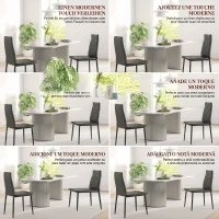HOMCOM Set de 2 Scaune de Sufragerie Moderne cu Spătar Înalt din Piele Ecologică și Oțel, 41x50x97 cm, Negru(m-4)