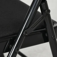HOMCOM Set de 4 Scaune Pliabile cu Șezut Tapițat din Poliester și Structură din Oțel, Negru(m-8)