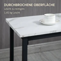 HOMCOM Set 3 Piese cu Masă Dreptunghiulară și 2 Scaune de Bar din PAL, MDF și Oțel, Alb-Negru(m-8)