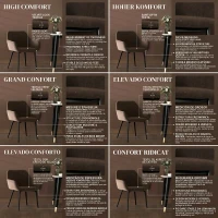 HOMCOM Set 2 Scaune de Dining Nordice Tapițate cu Brațe Curbate din Țesătură cu Efect de Catifea, 54x57x80 cm, Maro(m-5)