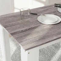 HOMCOM Masă de Luat Masa Modernă din Lemn pentru 4-6 Persoane, 120x69x75cm, Gri și Alb(m-9)
