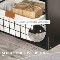 HOMCOM Birou PC din Lemn cu 6 Rafturi Laterale pentru Depozitare, 120x55x120 cm, Negru(m-6)