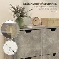 HOMCOM Dulap pentru încălțăminte cu 4 sertare rabatabile pe 2 niveluri pentru 16 perechi, din lemn, 95x26x95 cm, gri(m-7)