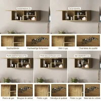 HOMCOM Dulap Suspendat pentru Baie cu Ușă Rabatabilă și Polițe, 80x25x30 cm, Lemn Natural(m-8)
