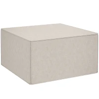 HOMCOM Taburet 2 în 1 cu Husă Detasabilă din Material Textil cu Efect de In, 75x75x41 cm, Bej(m-1)