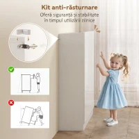 HOMCOM Dulap slim pentru pantofi, pentru 25-30 de perechi, cu uși cu închidere amortizată, alb lucios(m-9)