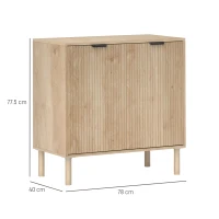 HOMCOM Dulap Mobil din Lemn cu 2 Niveluri și Raft Reglabil pe 3 Niveluri, 78x40x77,5 cm, culoare Stejar(m-3)