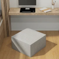 HOMCOM Taburet 2 în 1 cu Husă Detasabilă din Material Textil cu Efect de In, 75x75x41 cm, Bej(m-8)
