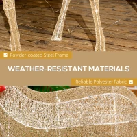 Outsunny Decorațiune de Crăciun pentru Exterior în Formă de Ren cu 137 de Lumini LED pentru Casă și Grădină, Culoare Aurie(m-6)