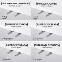 HOMCOM Bufet Modern cu 2 Dulapuri și 3 Rafturi din Lemn, 107x40x80 cm, Alb(m-8)