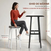 HOMCOM, Masă de bar, Usor de Asamblat, MDF, oțel, 118x58x98cm, Negru(m-4)
