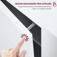 HOMCOM Bufet Modern cu 2 Dulapuri și 3 Rafturi din Lemn, 107x40x80 cm, Alb(m-5)