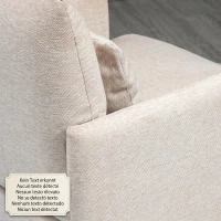 HOMCOM Fotoliu Modern de Design cu Pernă Extra, din Material Textil cu Efect de In și Oțel, 73x81x82 cm, Alb Crem(m-8)