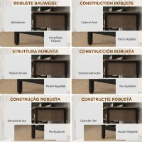 HOMCOM Mobilier TV pentru televizoare de până la 48" în stil industrial din lemn și oțel, 110x40x48cm, maro și negru(m-7)