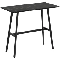 HOMCOM, Masă de bar, Usor de Asamblat, MDF, oțel, 118x58x98cm, Negru(m-1)