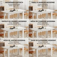 HOMCOM Masă Extensibilă de Luat Masa pentru 6-8 Persoane, 140-180 x 80 cm, Alb(m-11)