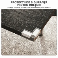 HOMCOM, Masă Extensibilă, Expandabilă de la 120-160 cm cu Picioare, din MDF, Oțel, 160x70x75cm, Negru(m-7)