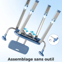 HOMCOM Tabouret de douche chaise de douche ergonomique avec accoudoirs, dossier, hauteur et siège réglables, bleu(m-8)