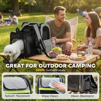 PawHut Dog Carrier Backpack Expandable, Breathable Pet Carrier Bag for Small Puppy Cat with Reflective Strip for Travel Hiking(m-6)