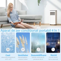 HOMCOM Climatizator Portabil Aparat de Aer Condiționat 9000 BTU Mobil(m-5)
