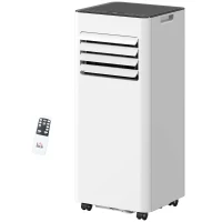 HOMCOM Climatizzatori Portatili 3-in-1 con Display LED, Filtro Lavabile e Timer, 30x29x69 cm, Bianco(m-5)