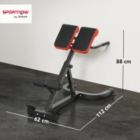 SPORTNOW Trainingsstuhl, Fitnessbank, Hantelbank, Stahl, verstellbar, Griffe, Rot+Schwarz(m-3)