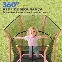HOMCOM Trampolim para Crianças com Rede de Segurança e Estrutura de Aço para Interiores e Exteriores Carga 50kg Ø163,5x190 cm Vermelho(m-6)