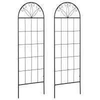 Outsunny Traliccio da giardino Per Piante Rampicanti in metallo, 51x152 cm, Nero(m-7)