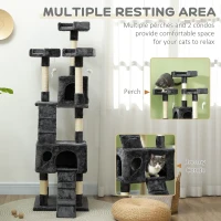 PawHut Cat Tree Scratching House, Activity Play Centre(m-6)