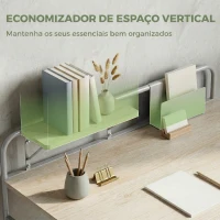 HOMCOM Secretária Moderna com Prateleira e Estrutura Metálica Fácil Montagem 98x48x88,5 cm Carvalho(m-4)