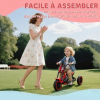 AIYAPLAY Tricycle pour enfants, vélo d'équilibre 3 roues avec pédale pour 18 à 36 mois, pour intérieur et extérieur, rouge(m-7)