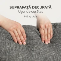 HOMCOM Canapea 3 locuri din material textil cu perne capitonate și tapițerie cu efect de in, 237x94x102cm, gri(m-8)