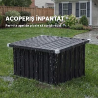 Outsunny Garaj pentru Robot de Tuns Iarba cu Acoperiș Înclinat din Oțel, 108x86x62,5 cm, Gri Închis(m-5)