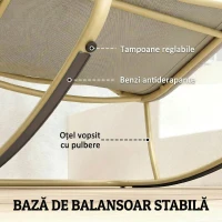 Outsunny Șezlong Balansoar Exterior, Șezut 63 cm, Pernă inclusă, Culoare Bej.(m-7)