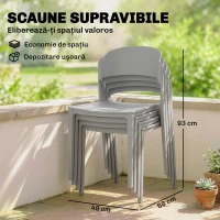 Outsunny scaune de grădină stivuibile, scaune de terasă, scaune pentru prânz(m-4)
