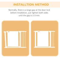 PawHut Pressure Fit Safety Gate, for Staircases, Hallways, Doorways w/ Extensions Kit, 75-103CM Adjustable Width - White(m-18)