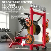 SPORTNOW Mașină leg press pentru sală de gimnastică acasă, antrenament picioare, forță, partea inferioară a corpului, cvadricepși, glutei, bicepși femurali, echipamente fitness(m-8)