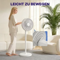 HOMCOM Ventoinha de Pé com Controlo Remoto Altura Ajustável 4 Velocidades Oscilação 80° Temporizador 10H 40x40x118,5 cm Branco(m-10)