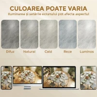 HOMCOM Masă Pliabilă 2-6 Persoane, Blaturi Rabatabile, Structură din Oțel Dublu X, Gri Ciment(m-7)