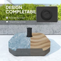 Outsunny Bază pentru Umbrelă Pătrată Reumplibilă cu Nisip sau Apă până la 25 kg, Negru(m-4)