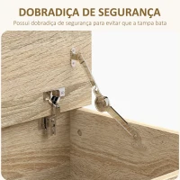 HOMCOM Banco de Arrumação com Dobradiça de Segurança Estilo Moderno para Corredor Quarto Sala 100x40x40 cm Carvalho(m-5)