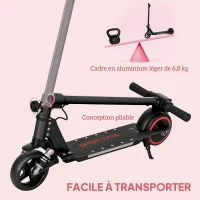 SPORTNOW Monopattino Elettrico per Bambini 6-14 Anni, Scooter Elettrico Pieghevole per Bambini, in Alluminio, Nero(m-4)