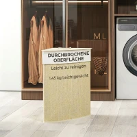 HOMCOM Cesto Portabiancheria Angolare da 55L con Sacco Estraibile e Coperchio Removibile, in Bambù, 35x35x60 cm, Color Legno(m-7)