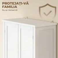 HOMCOM Dulap Modern de Bucătărie: Roți, 2 Uși, 14 Suporturi, Alb.(m-8)