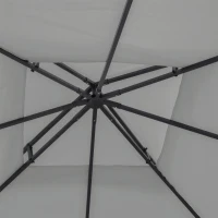 Outsunny Ersatzdach für Pavillon 3 x 3 m wasserdicht Pavillondach mit Doppeldach Ablauflöcher Hellgrau(m-9)