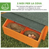 PawHut Pollaio per Galline da Esterno Grande in Legno di Abete 160x98.5x107cm, Casetta per 6 Galline Ovaiole con 2 Nidi Laterale, Tetto Impermeabile in Bitume e Vassoio Estraibile, Rosso Vino(m-4)