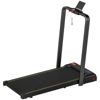 SPORTNOW Tapis de marche 2 en 1, tapis de course pliable Inclinaison à 10% 6 KM/H, moteur 2,0 HP, télécommande 109x48x100cm noir